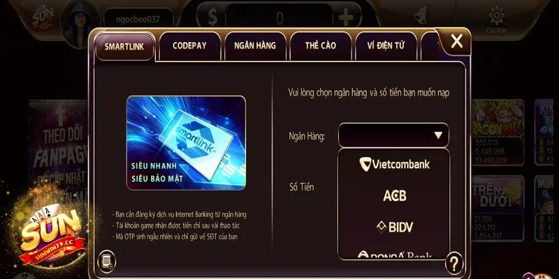 Các phương thức nạp tiền Sunwin tiện lợi cho người chơi
